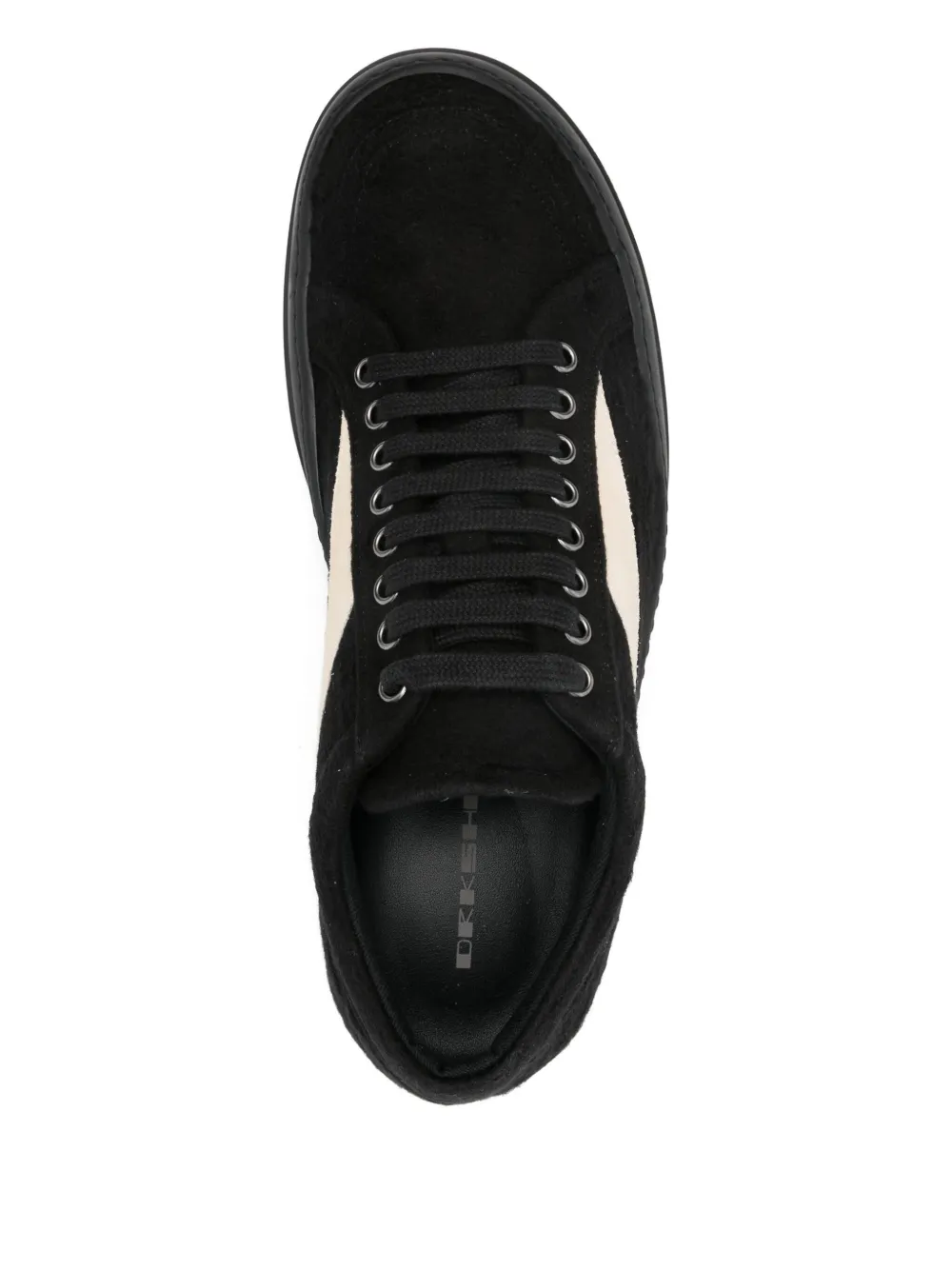 Rick Owens DRKSHDW suede panel trainers BLACK MILK MILK