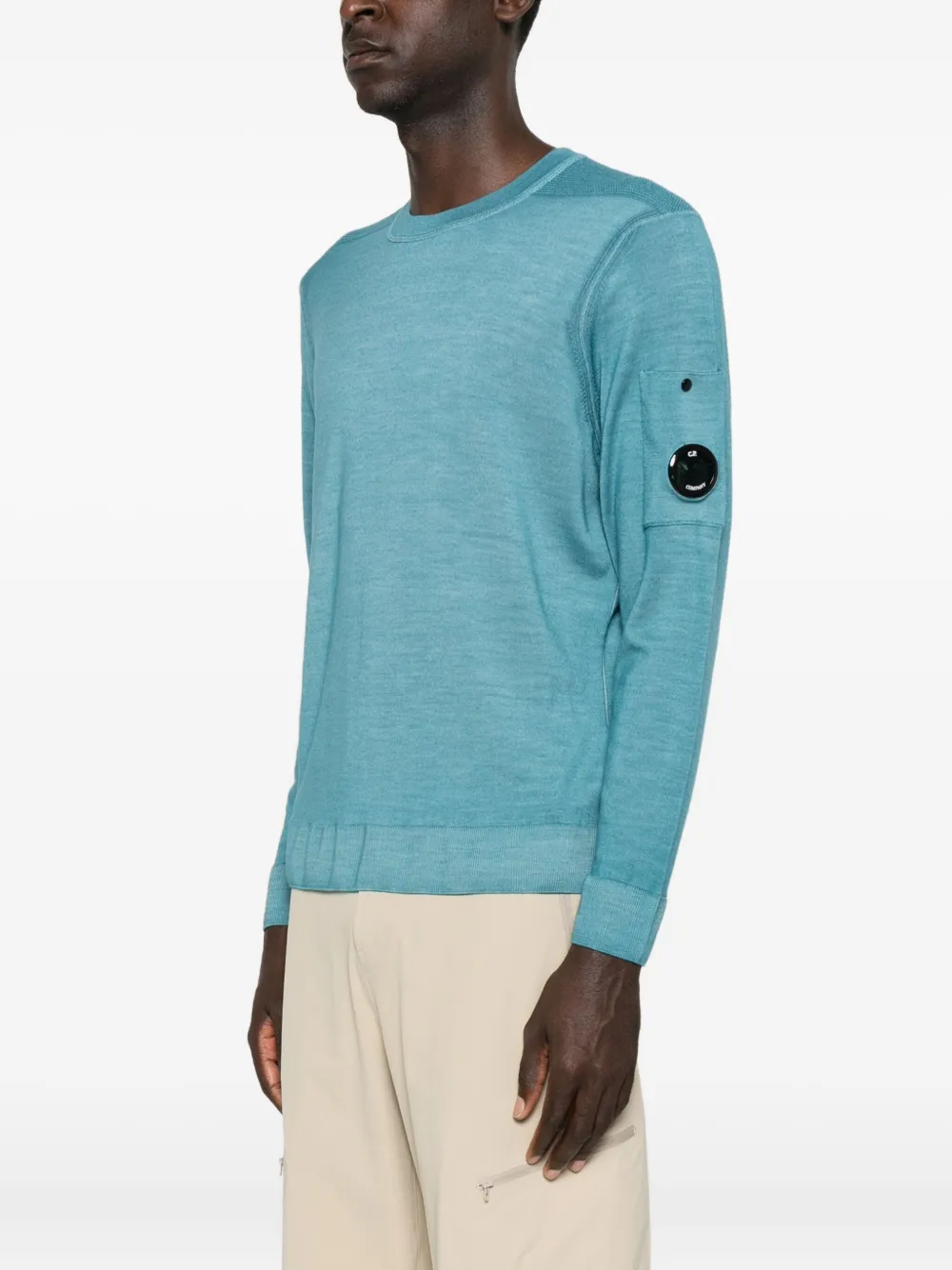 C.P. Company Trui met ronde hals en zak Blauw