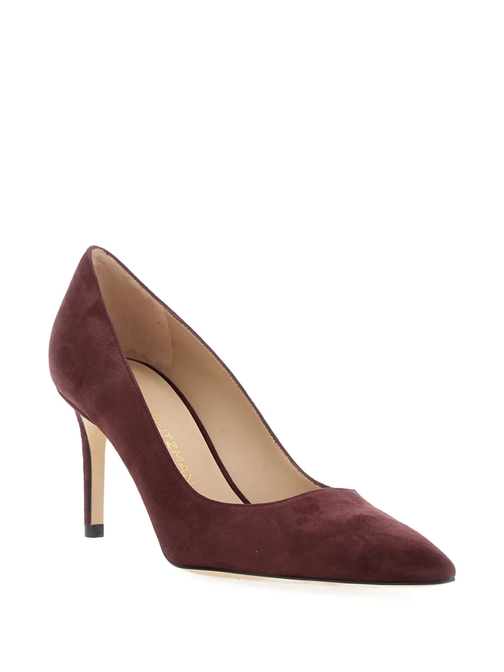 Stuart Weitzman 75mm Stuart Power 75 Pointed-toepump In Burgundy