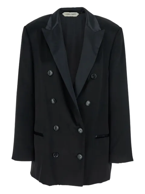 Alberta Ferretti double-breasted satin-lapel jacket