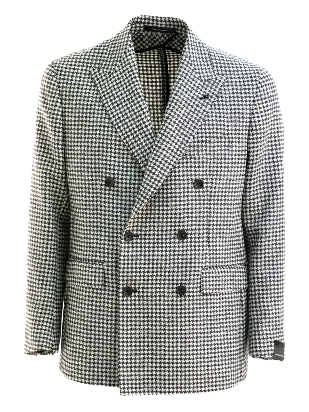 Tagliatore Houndstooth Double-breasted Blazer In Gray