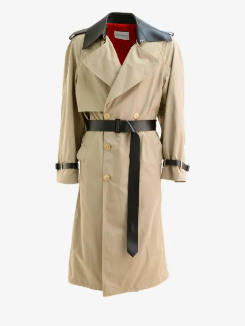 Givenchy leather-detail trench coat