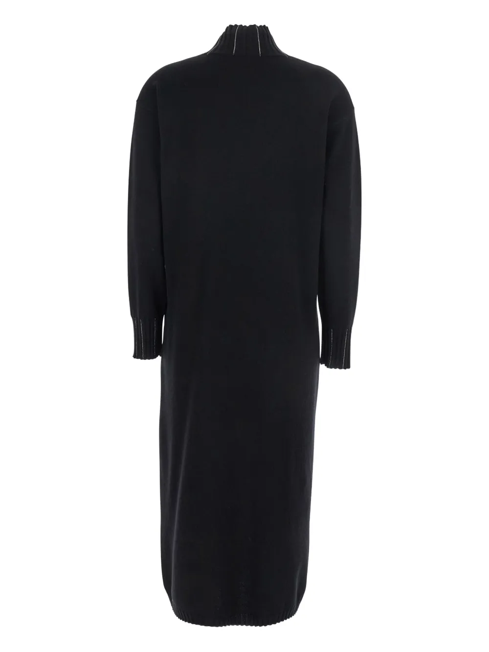 Fabiana Filippi ribbed-neckline day dress - Zwart