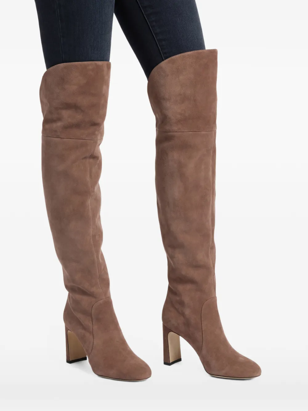 Stuart Weitzman Suède knielaarzen Beige