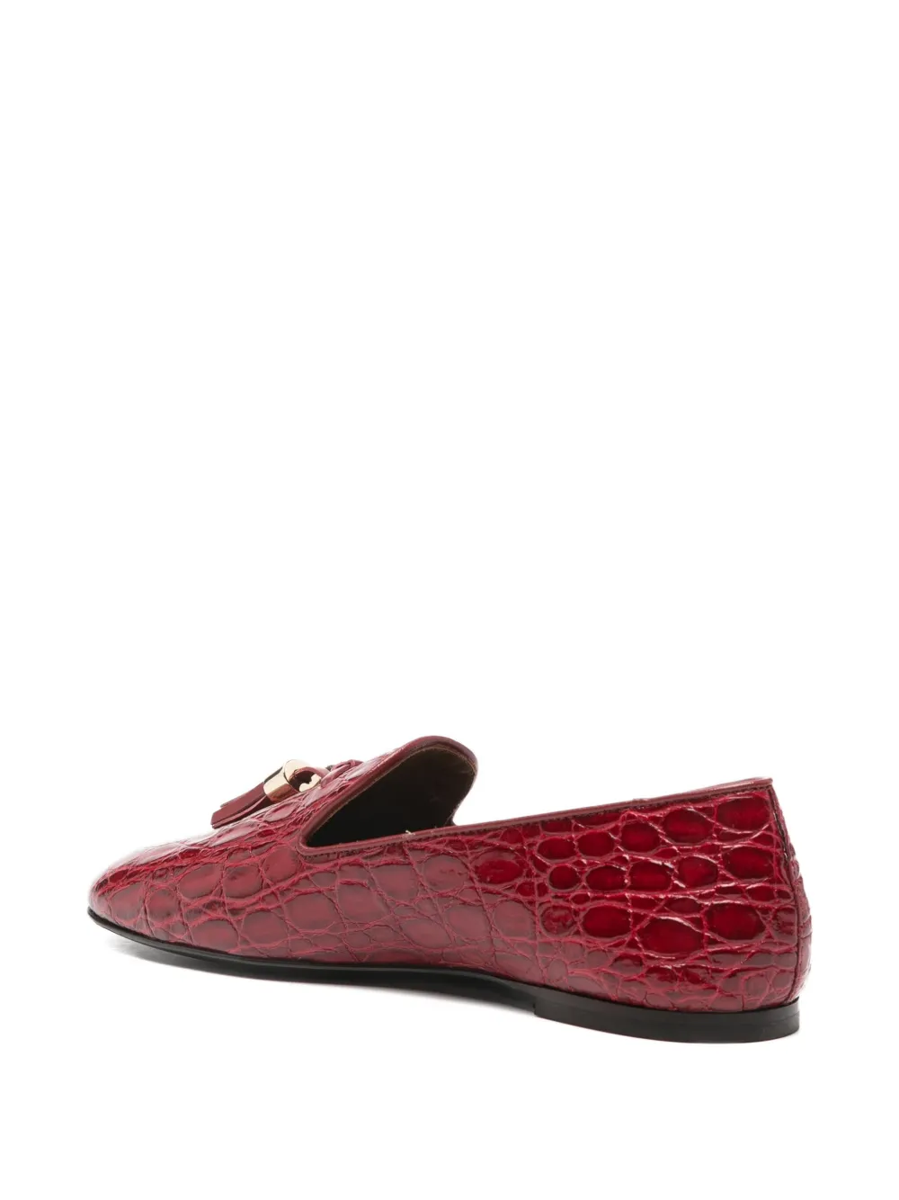Giuseppe Zanotti Loafers met krokodillen-reliëf en kwastje Rood