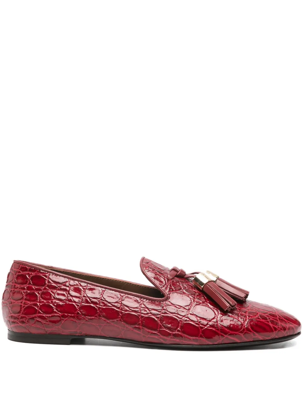 Giuseppe Zanotti crocodile-embossed tassel loafers Red