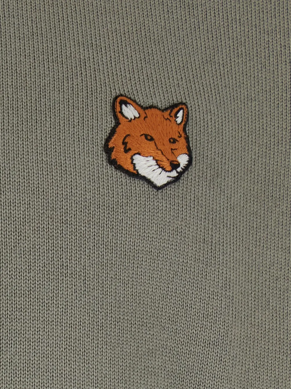 Maison Kitsuné Sweater van merinowol met vossenkop Groen