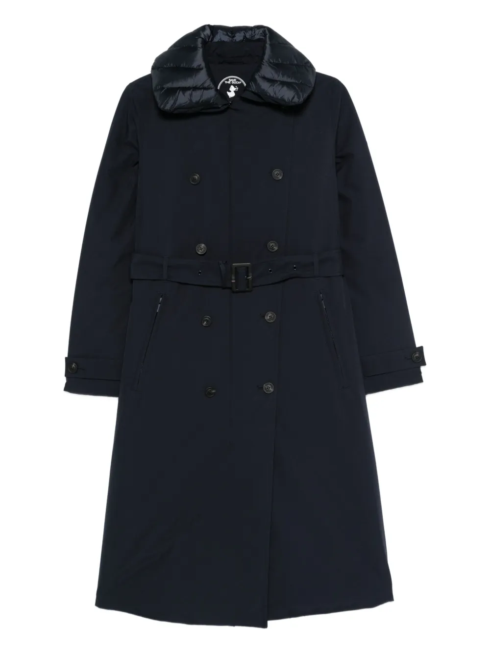 Save The Duck quilted-collar belted coat | Blue | Image 1