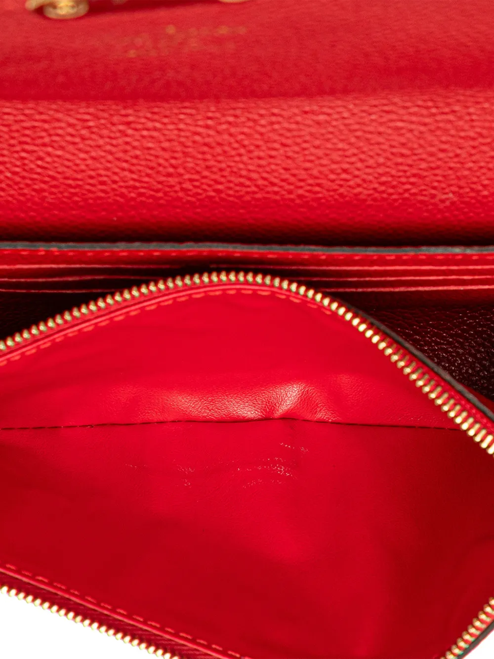 Pre-owned Louis Vuitton 2014 Monogram Empreinte Saint Germain Pochette Crossbody Bag In Red
