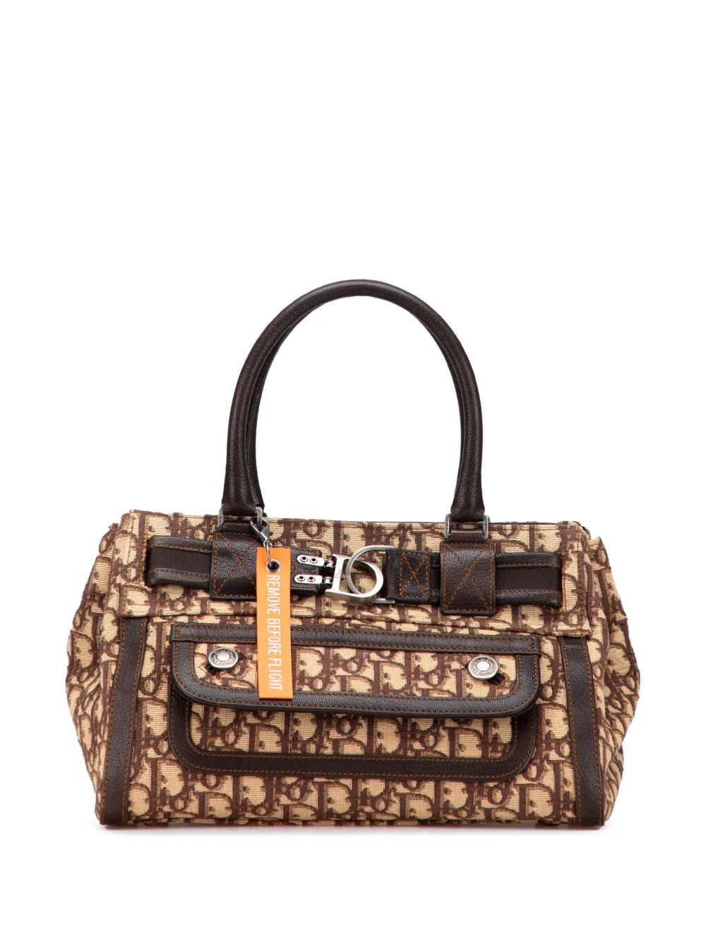 Christian Dior Pre-Owned 2006 オブリーク キャンバス フライト ハンドバッグ - ブラウン Christian Dior Pre-Owned 2006 オブリーク キャンバス フライト ハンドバッグ - ブラウン