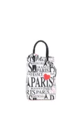 Balenciaga Pre-Owned 2019 Mini Calfskin Bonjour Paris Shopping Phone Holder satchel - White