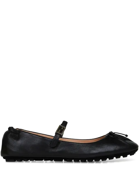FENDI FF-logo buckle bow-detail ballet flats