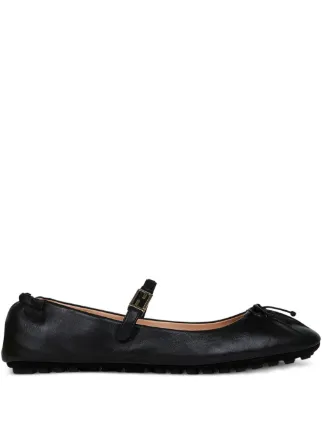 FENDI モノグラム フラットシューズ | ブラック | FARFETCH JP