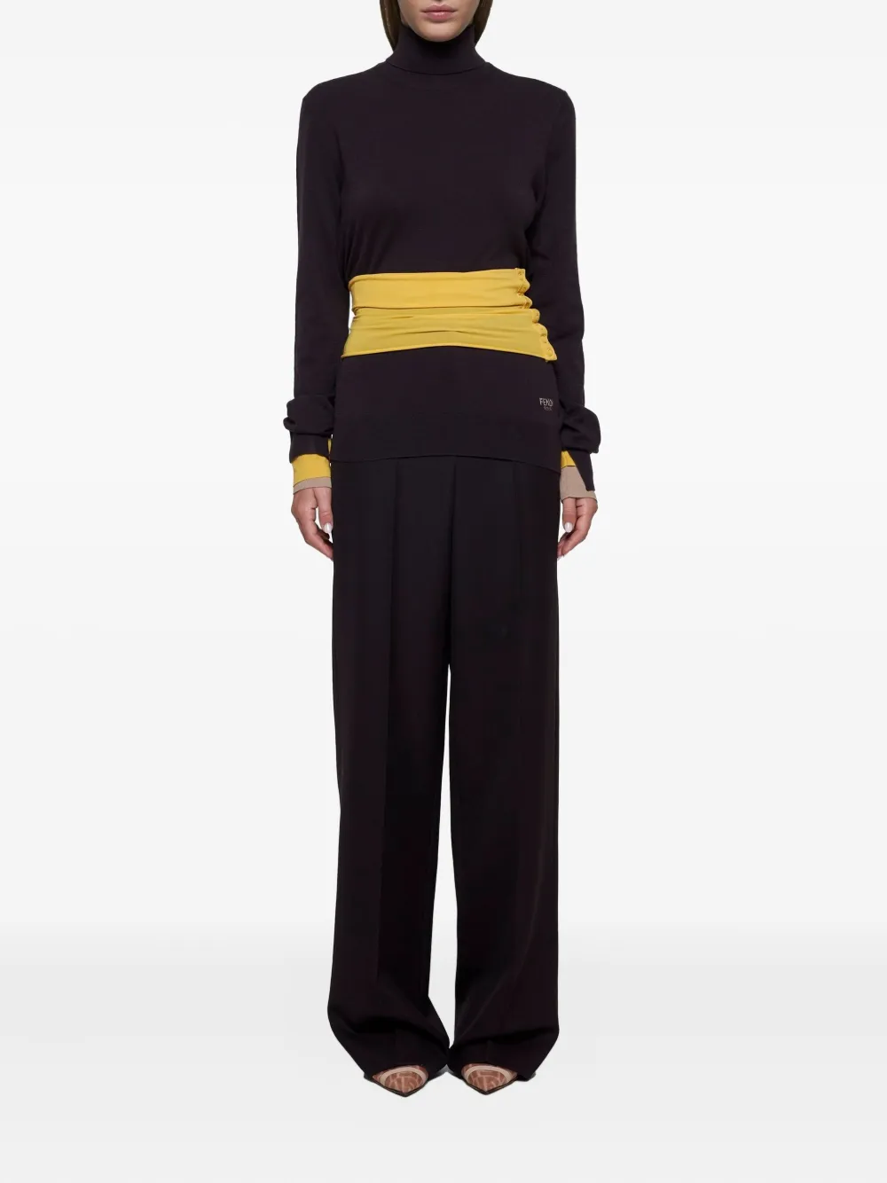 FENDI pleated-front wool trousers - Paars