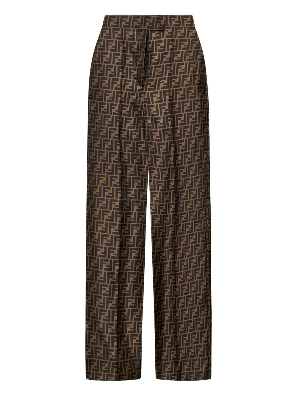 FENDI FF-motif printed trousers | Brown | Image 1