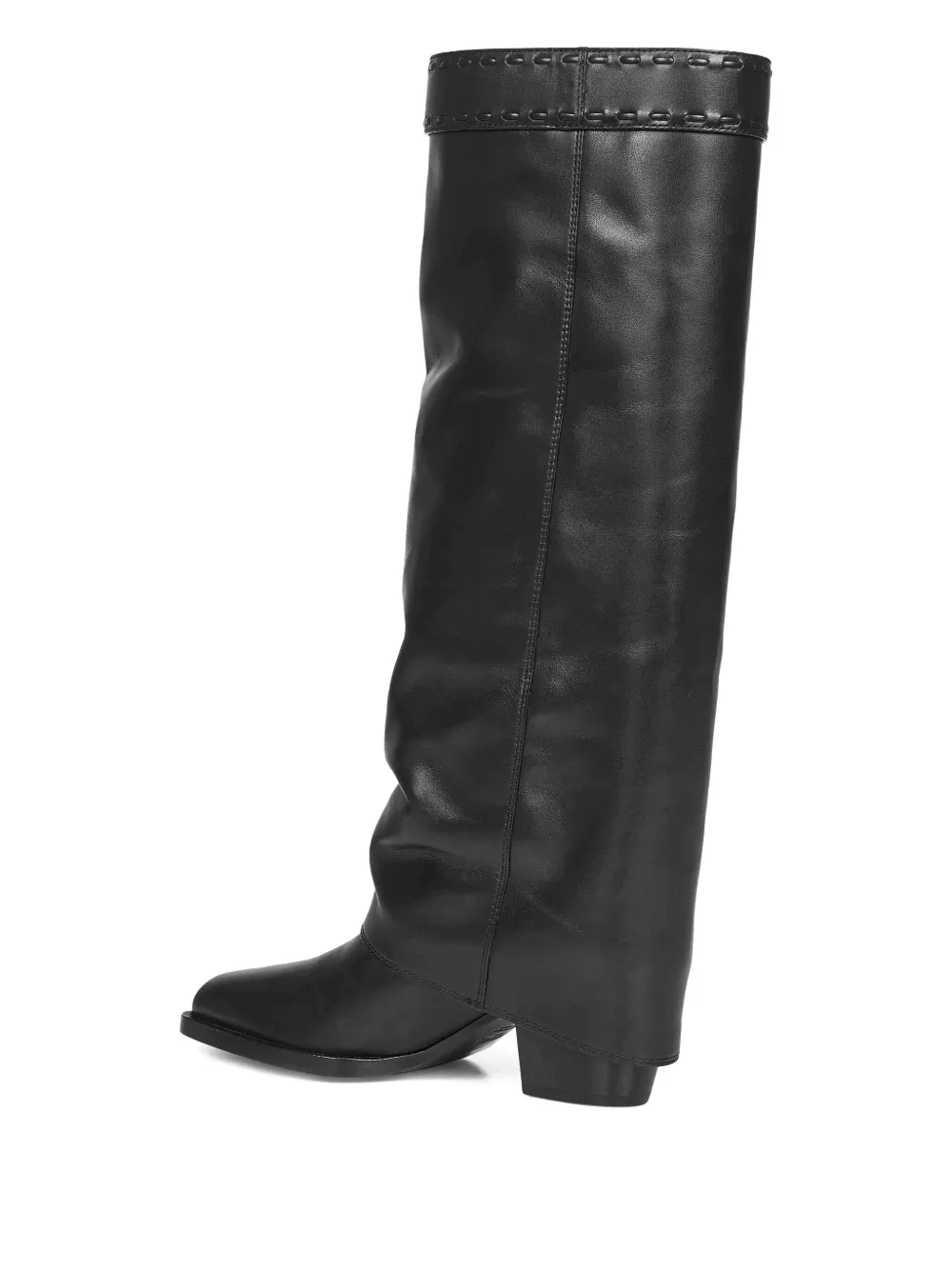 FENDI 55mm FF-logo plaque knee-high boots Black