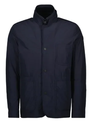 Prada logo-patch Cotton Jacket | Blue | FARFETCH