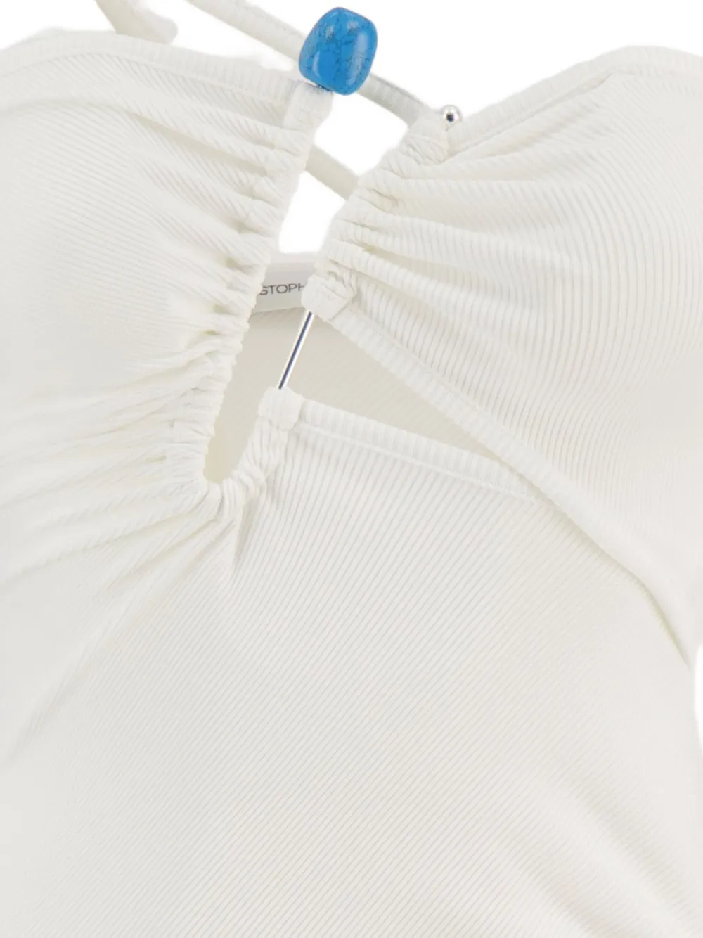 Christopher Esber Crystal Pin Cutaway Embellished Maxi Dress In White
