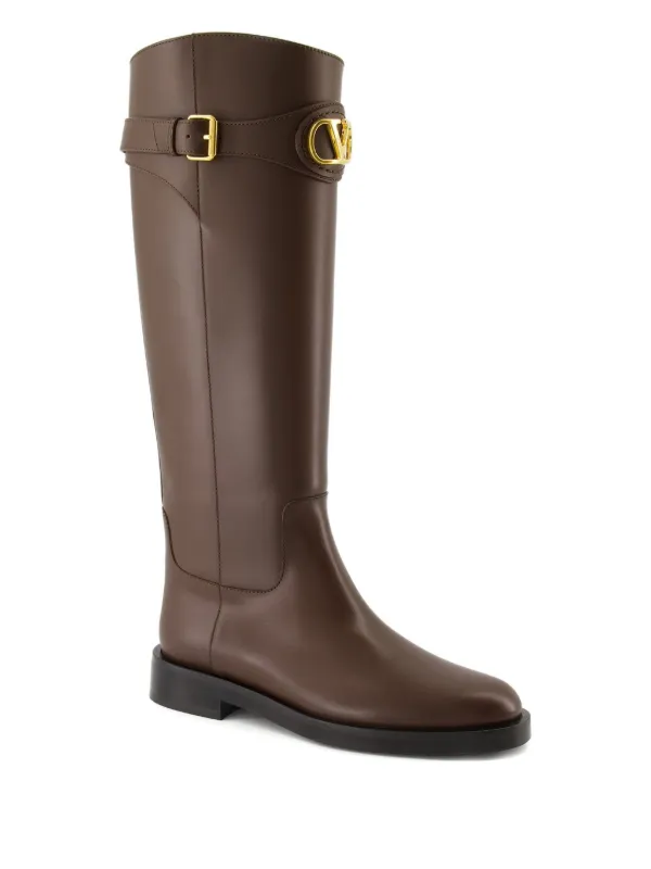 Valentino Garavani VLogo-buckle Boots | Brown | FARFETCH