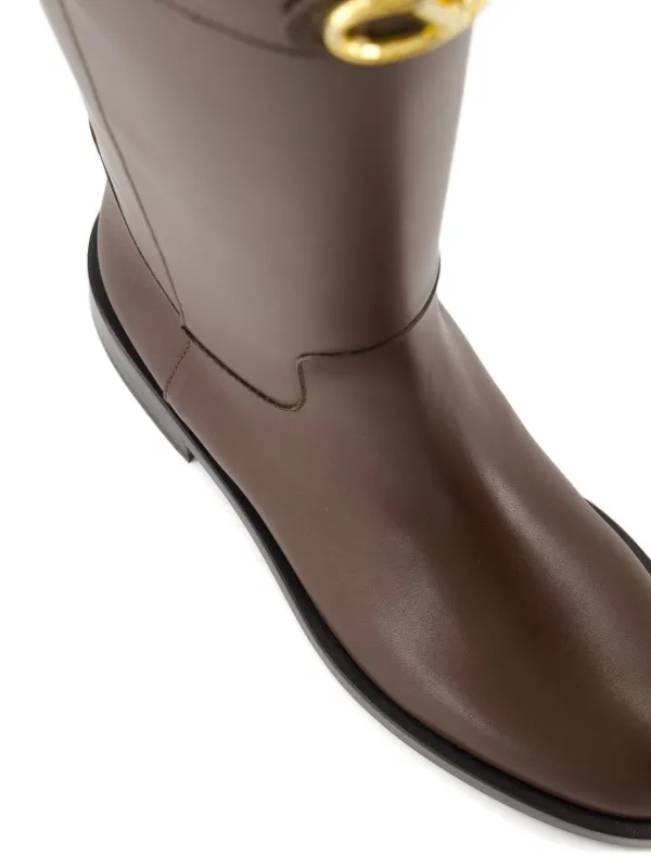 Valentino Garavani VLogo-buckle Boots | Brown | FARFETCH