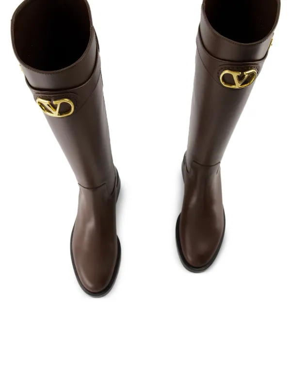 Valentino Garavani VLogo-buckle Boots | Brown | FARFETCH