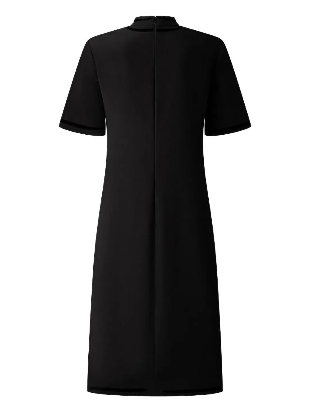 Shanghai Tang velvet-trimmed silk dress - Zwart