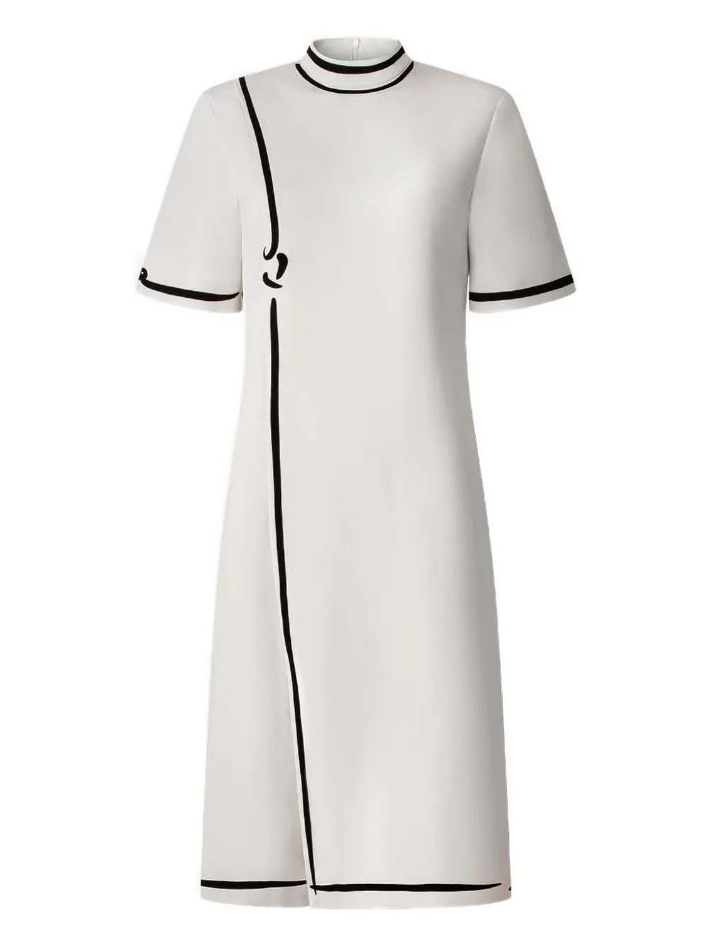 Shanghai Tang silk high-neck dress - ホワイト Shanghai Tang silk high-neck dress - ホワイト