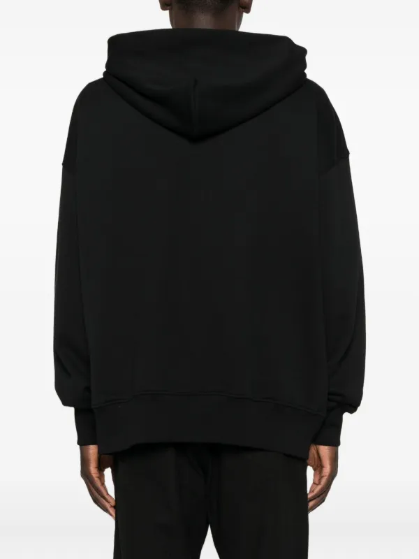 John Richmond logo-embroidered zip-up Hoodie | Black | FARFETCH