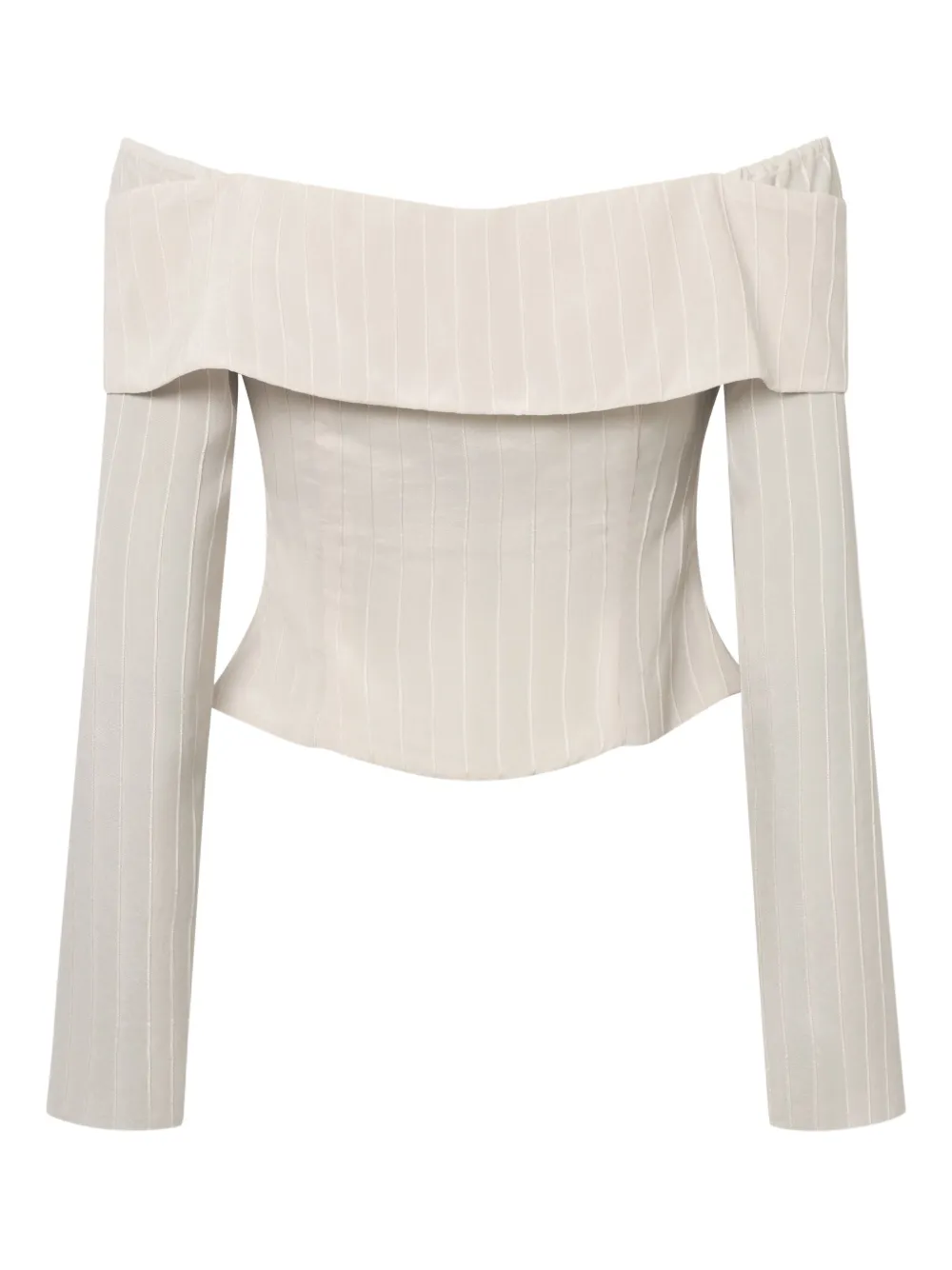 Elena Velez off-shoulder zip-front blouse - Beige