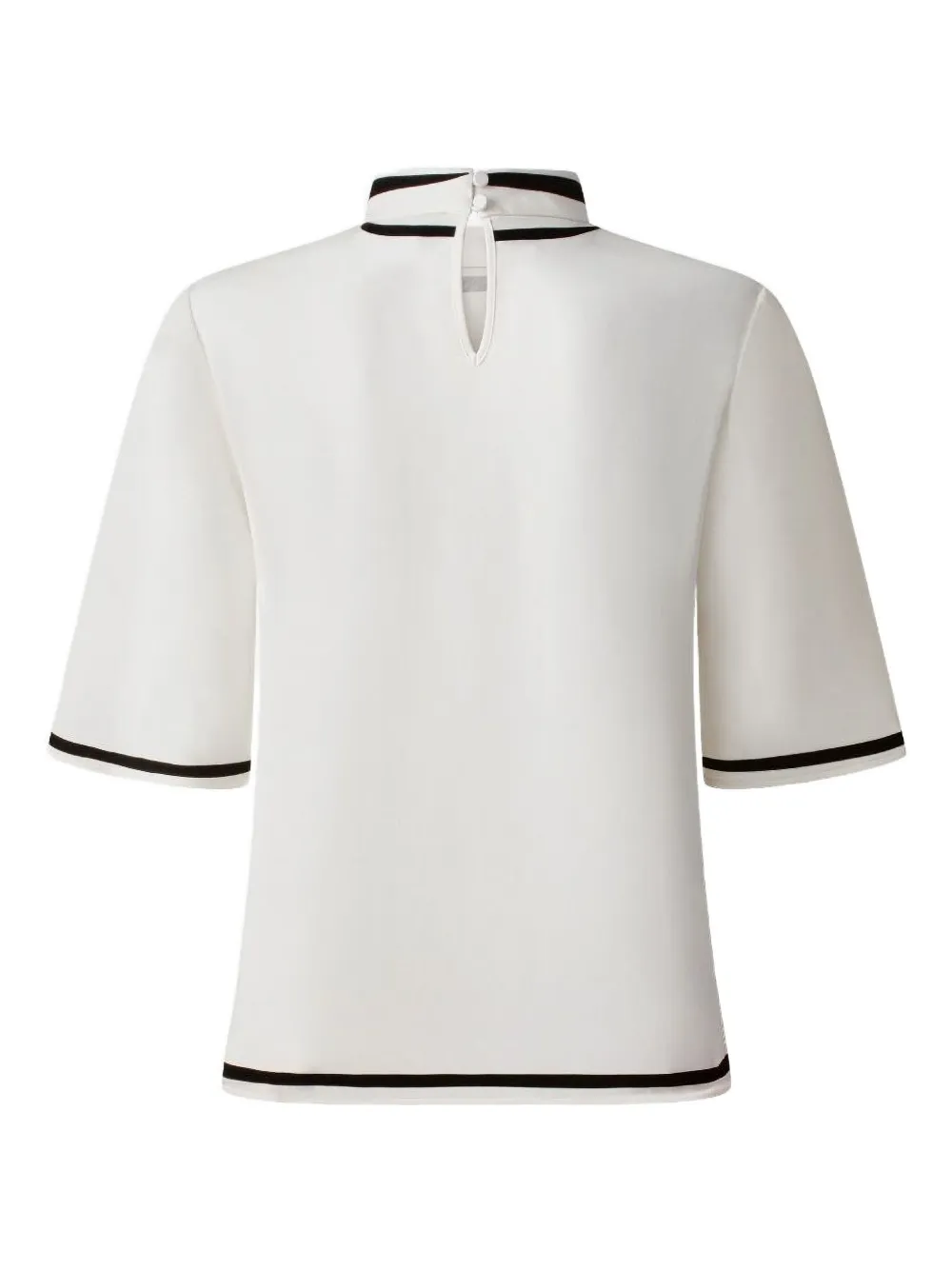 Shanghai Tang Mock-neck Silk T-shirt In White