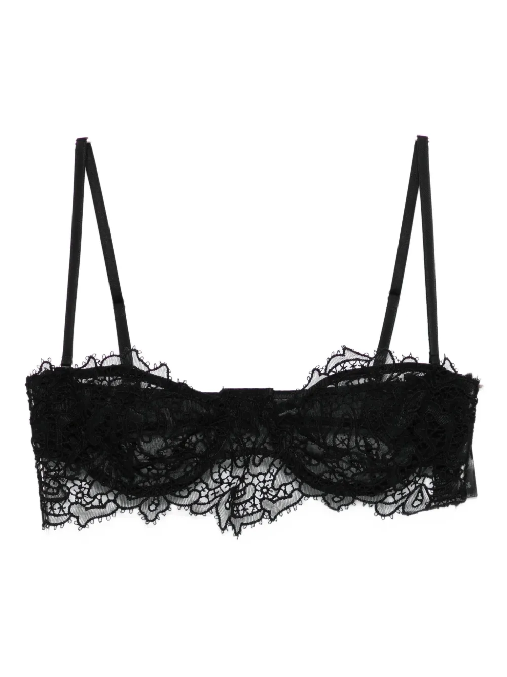 Ermanno Scervino Lace-trimmed Bra In Black