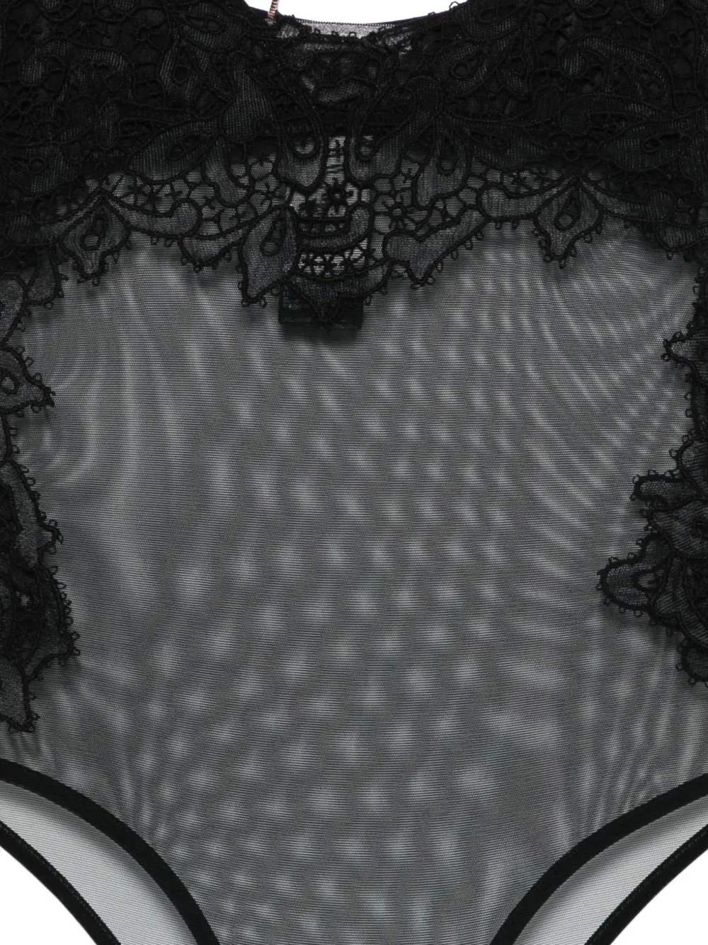 Ermanno Scervino Lace-trimmed Bodysuit In Black