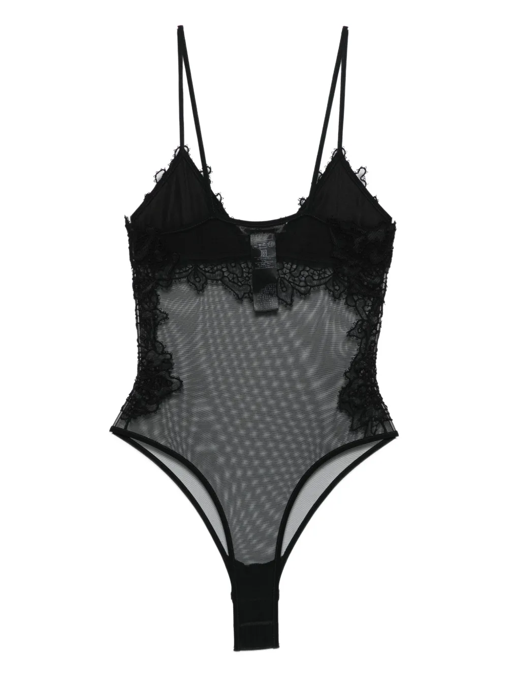 Ermanno Scervino lace-trimmed bodysuit - Zwart