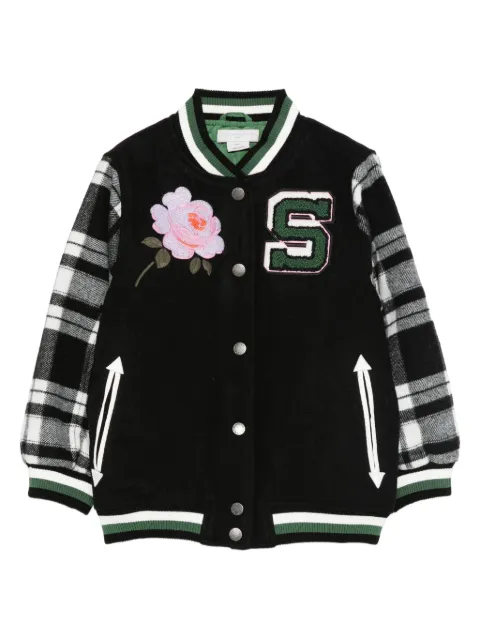 Stella McCartney Kids rose-embroidery bomber jacket