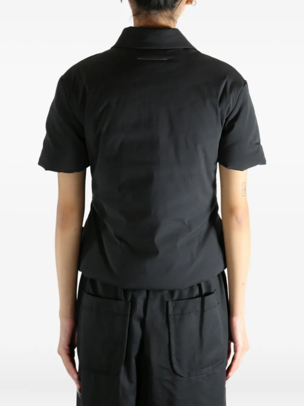 MM6 Maison Margiela padded polo shirt Zwart