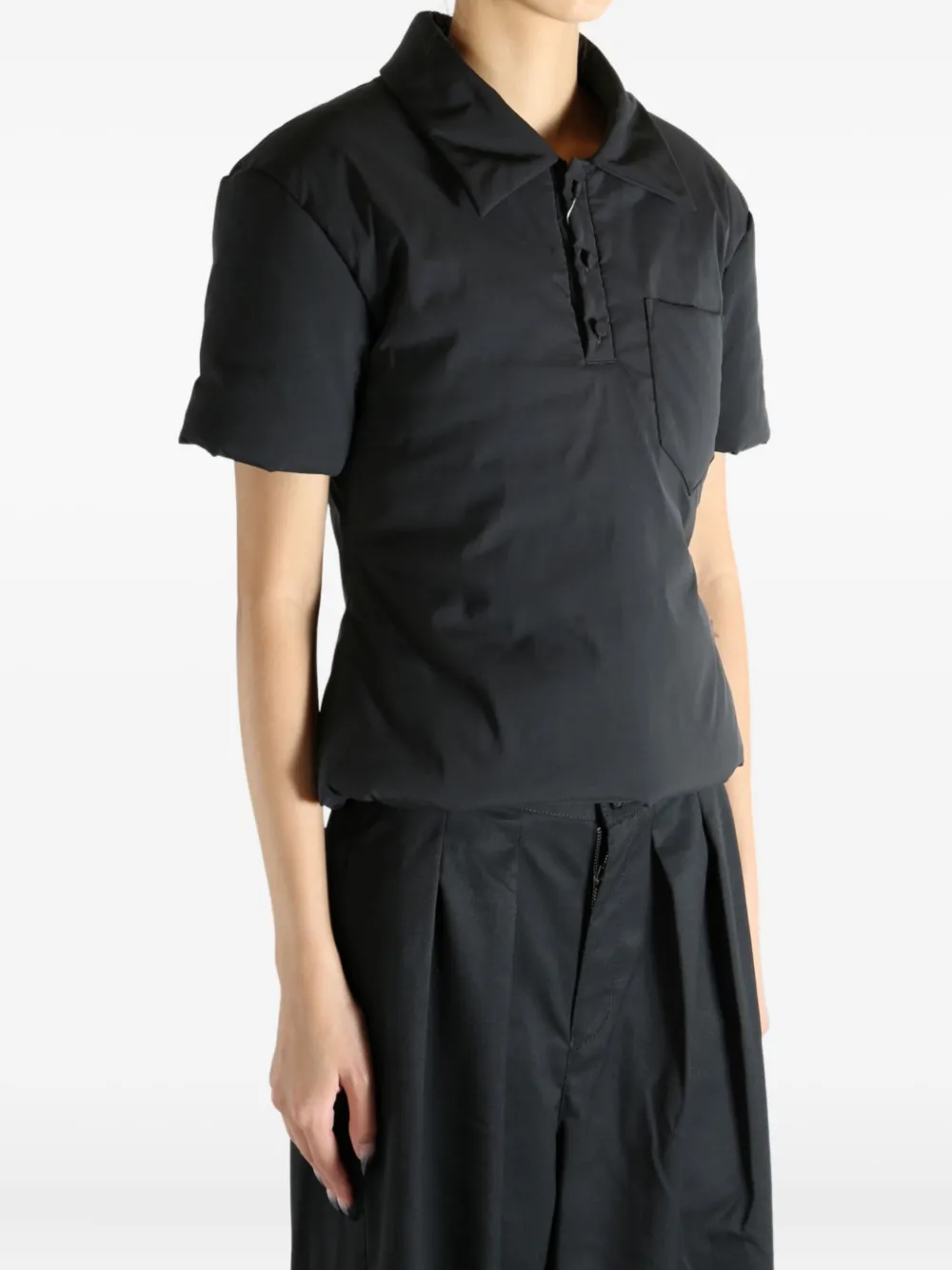 MM6 Maison Margiela padded polo shirt Zwart