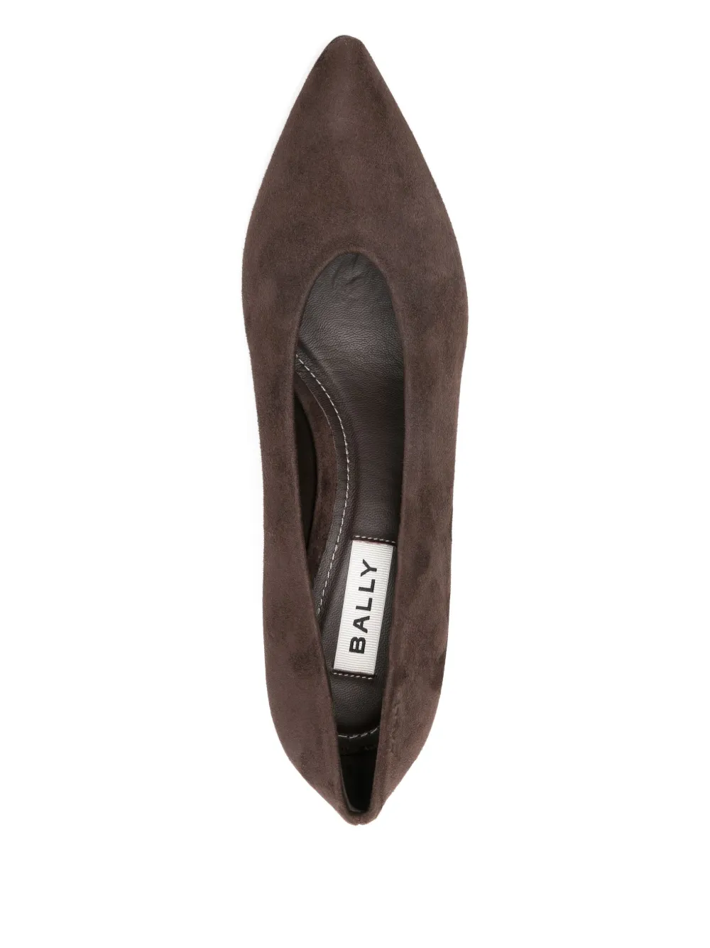 Bally 55 mm suède pumps met puntige neus Bruin