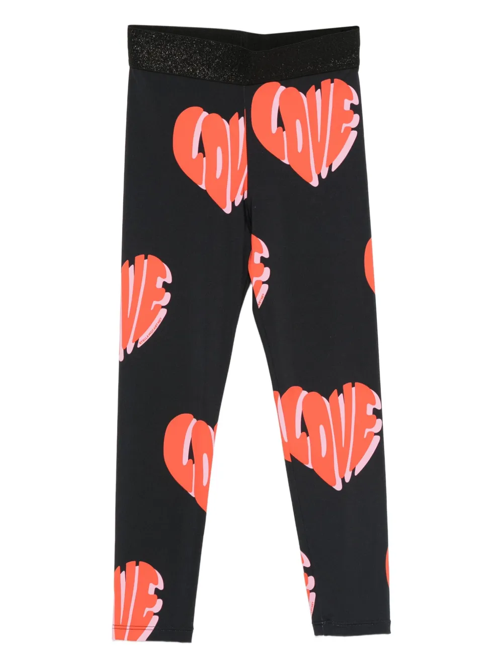 Stella McCartney Kids heart-print glitter-waistband leggings | Black | Image 1