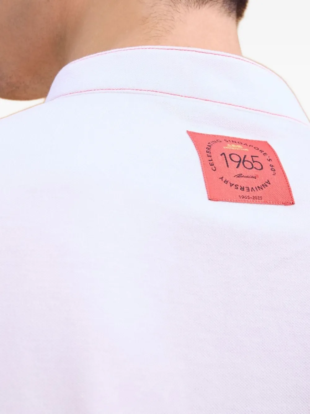 Shanghai Tang Independence poloshirt met geborduurde patch Wit