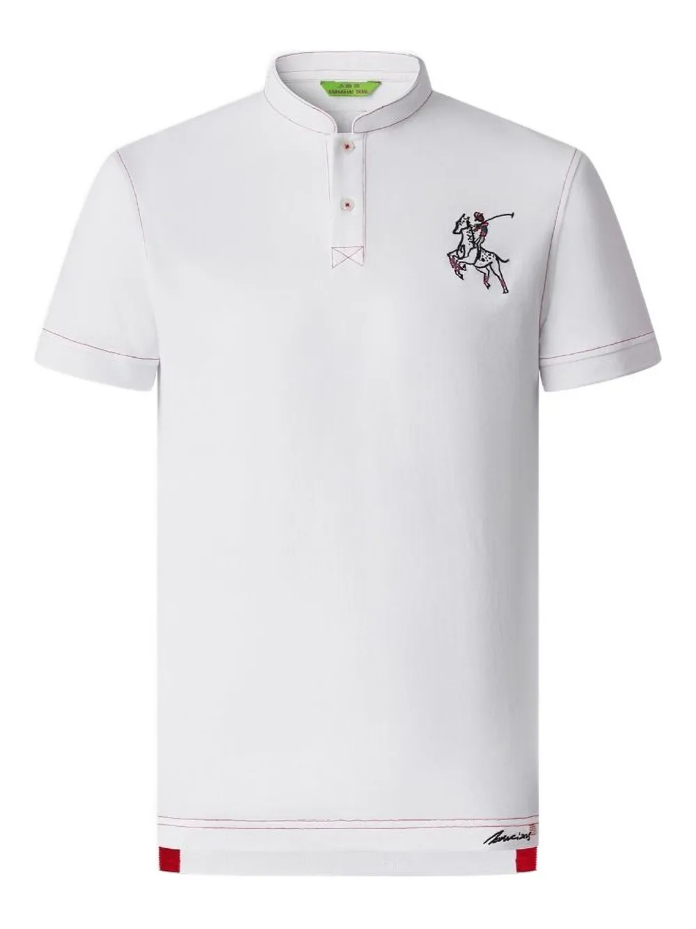 Shanghai Tang Tang Independence embroidered-patch polo shirt | White | Image 1