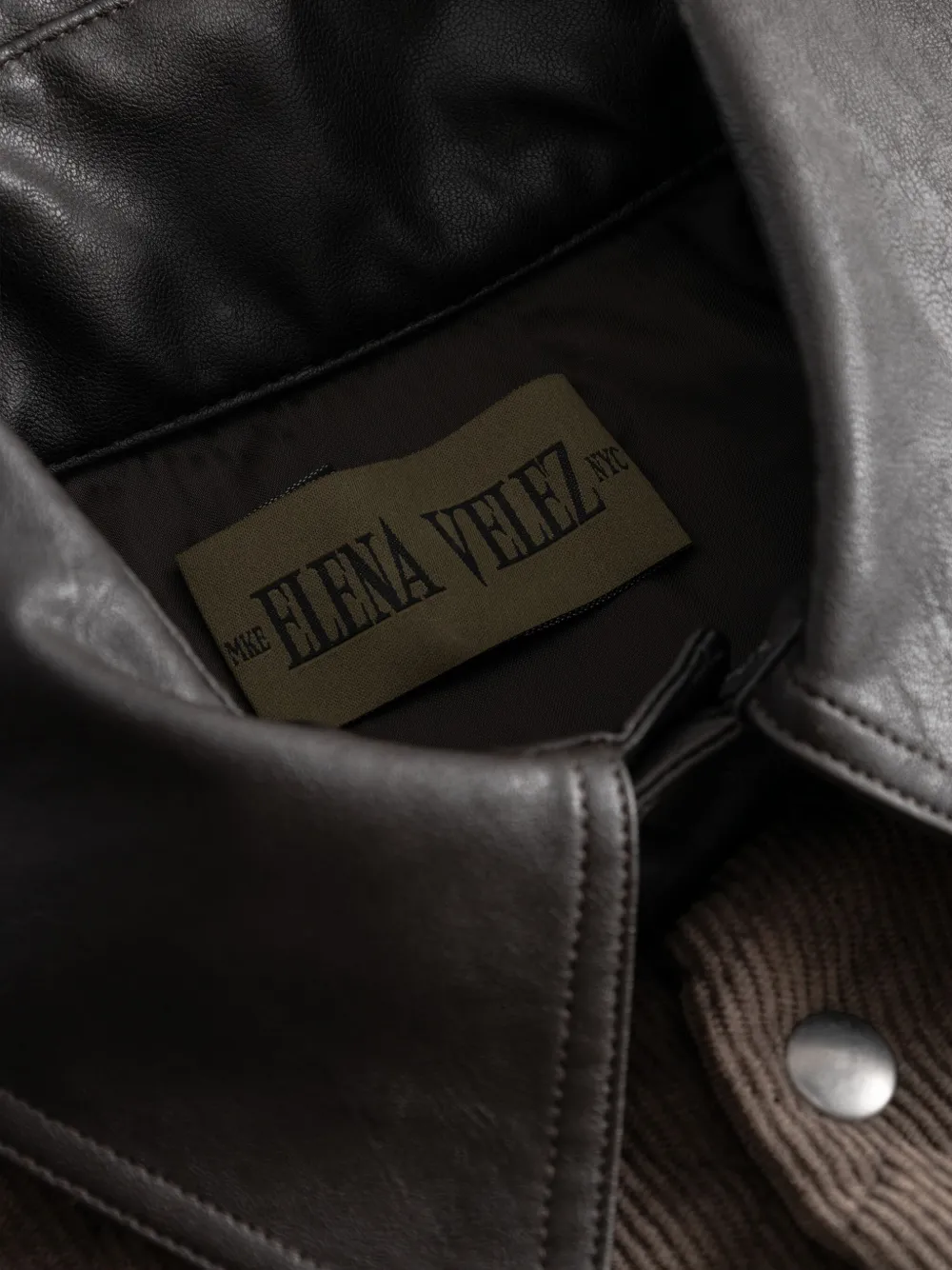 Elena Velez Quilted Corduroy Jacket In Brown