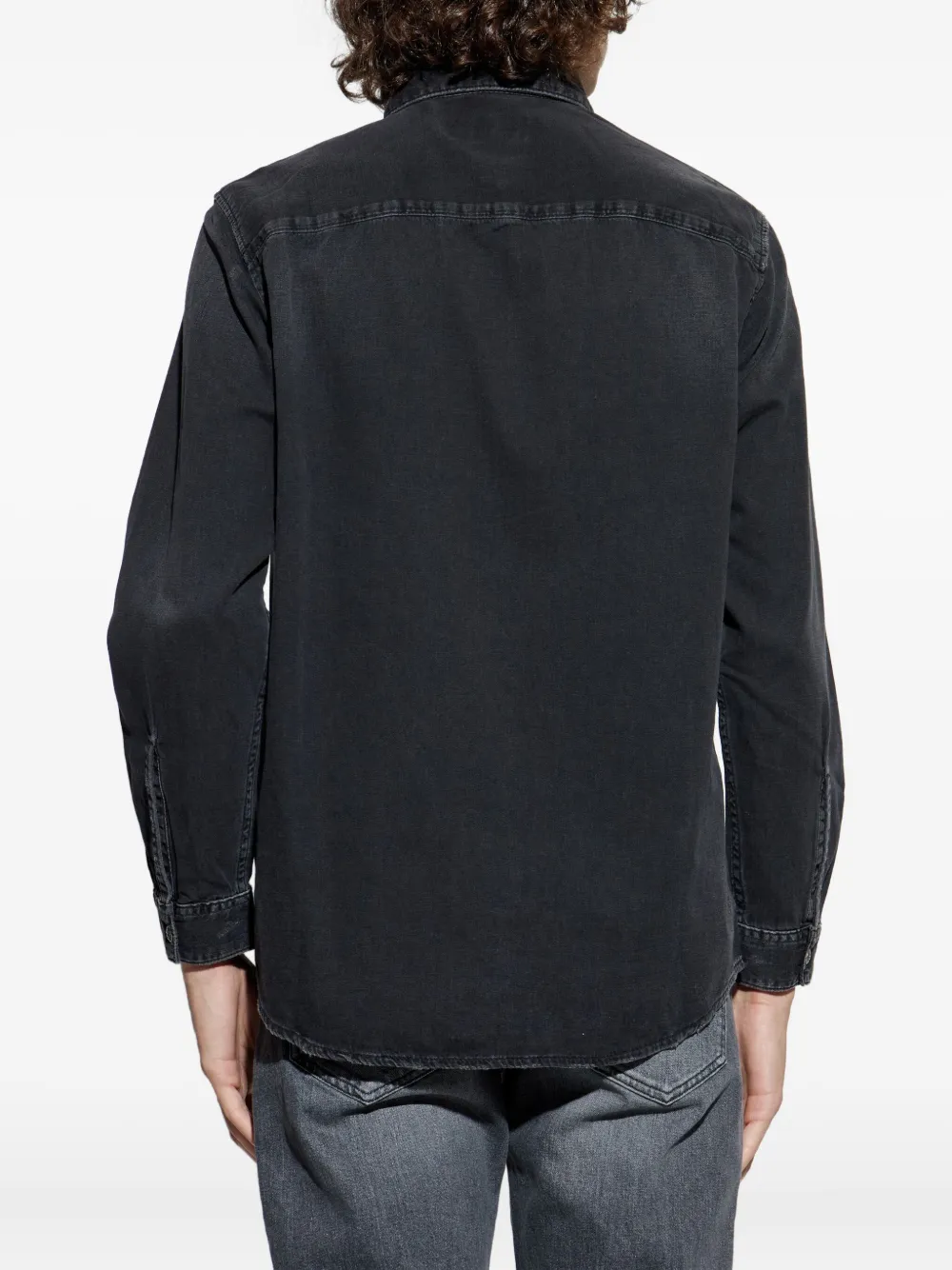 Diesel D-Simply denim overhemd met borduurwerk Zwart