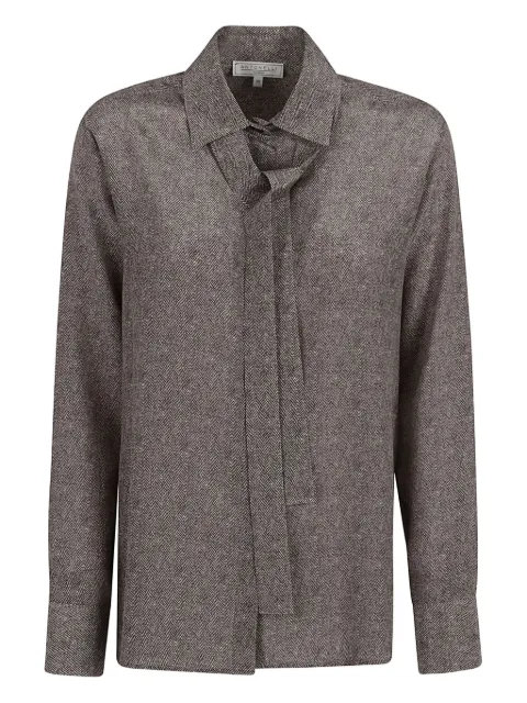 Antonelli tie herringbone blouse
