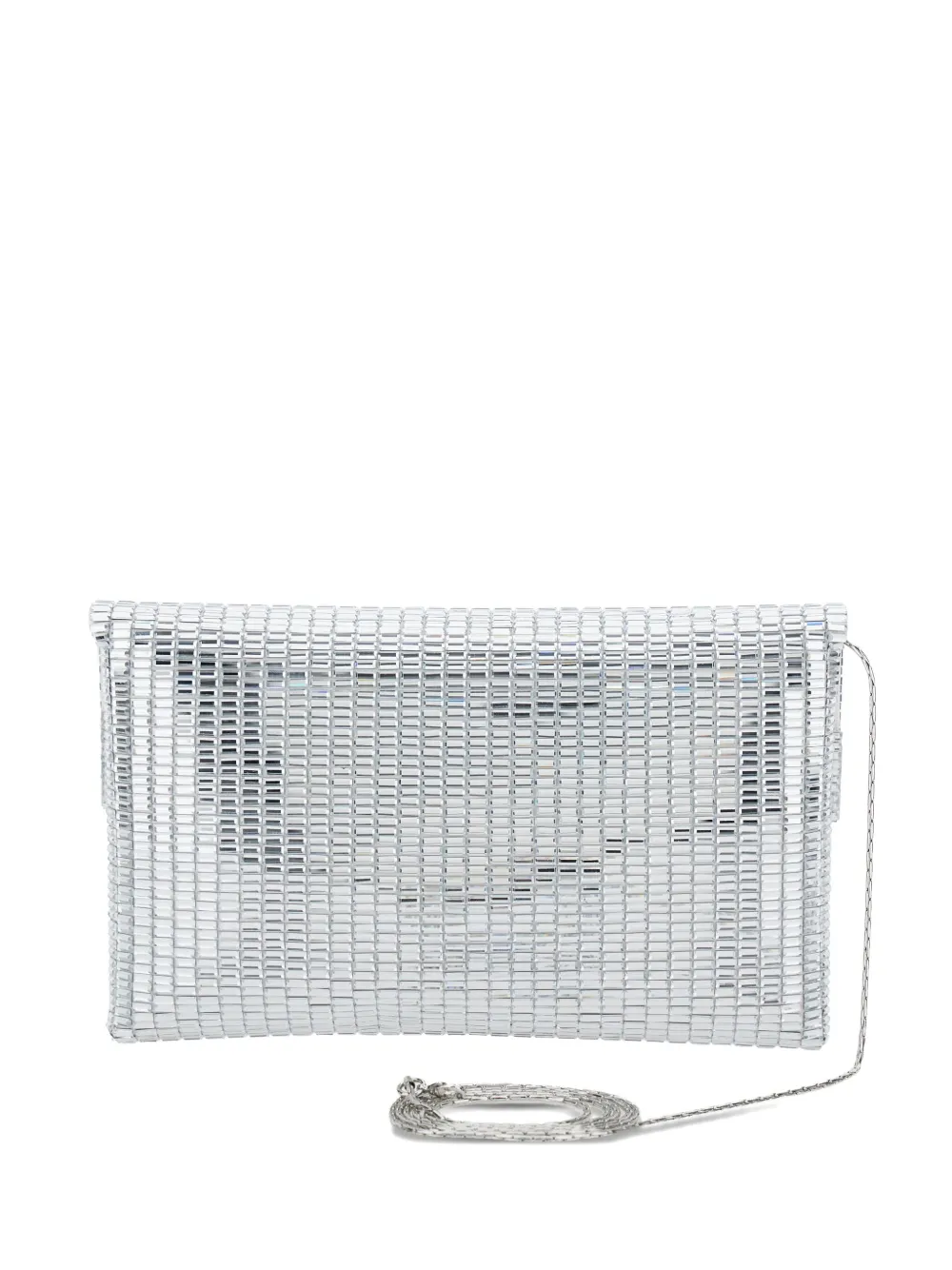 Twenty Four Haitch Pixel-pattern Clutch Bag In Silver