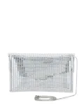TWENTY FOURHAITCH pixel-pattern clutch bag - Silver