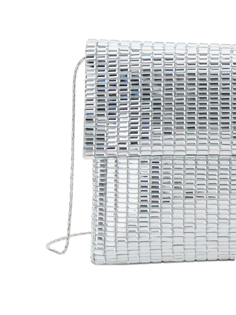 Twenty Four Haitch Pixel-pattern Clutch Bag In Silver