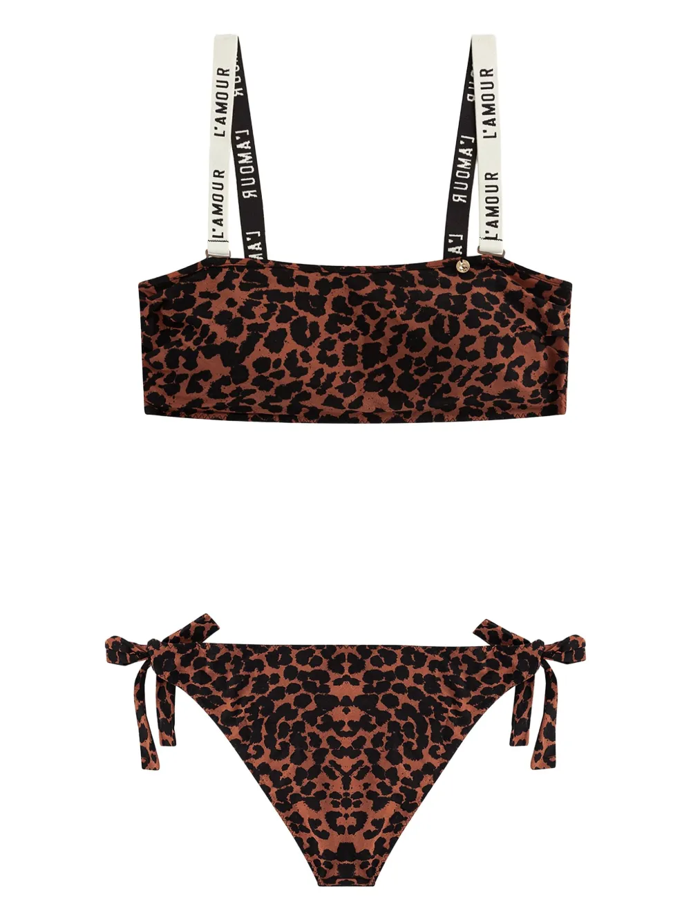Love Stories leopard-print tie-sides bikini | Brown | Image 1