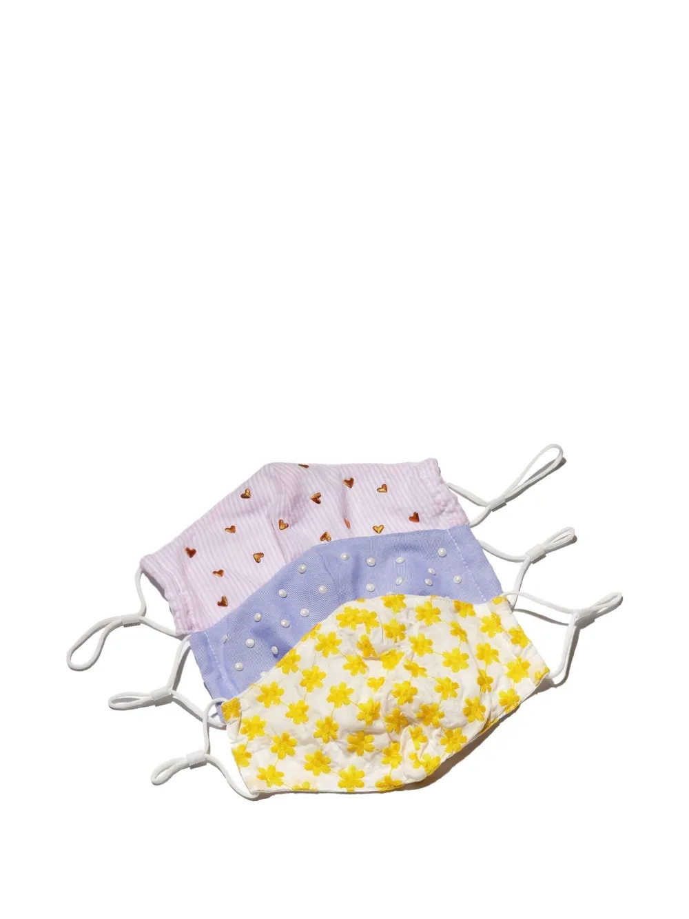 Lele Sadoughi Embellished Face Masks (pack Of Three) In Blue