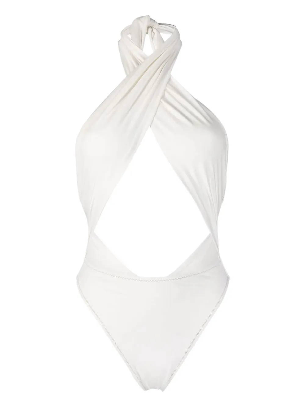 Reina Olga halterneck cut-out swimsuit | White | Image 1