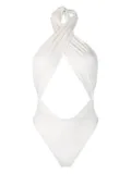 Reina Olga halterneck cut-out swimsuit - White